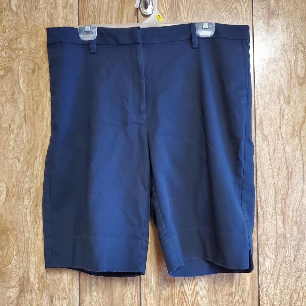 J. Jill Essential Cotton Stretch Black Bermuda Shorts Size 14